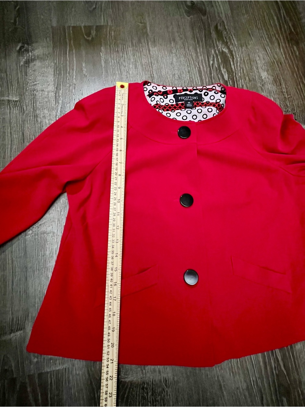 Perceptions Red Blazer Jacket - Picture 6 of 7